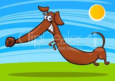 cartoon happy dachshund dog