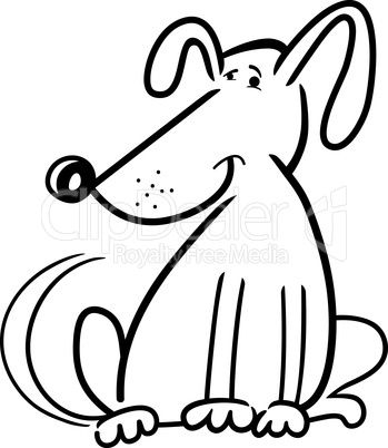 cartoon doodle of funny dog for coloring