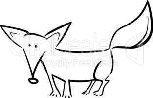 cartoon illustration of fox for coloring