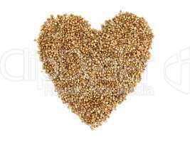 coriander seeds a heart