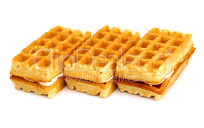 waffle cookies stacked