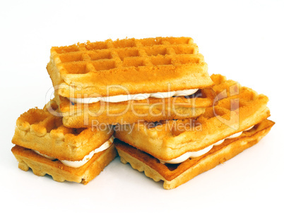 waffle cookies stacked