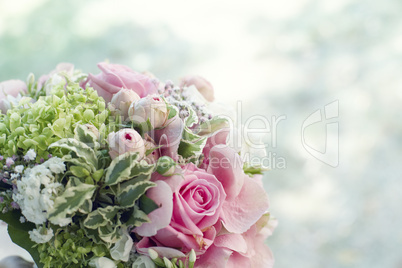Bridal bouquet with copyspace