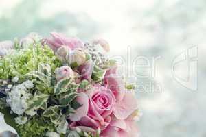 Bridal bouquet with copyspace