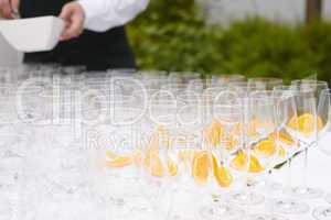 Champagne glasses for toasting