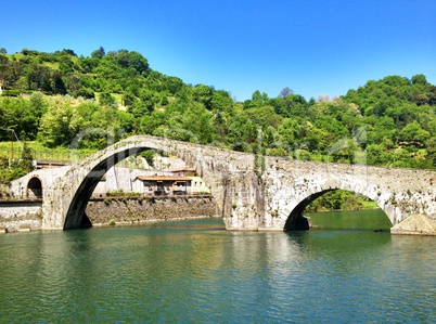 Devils Bridge in Lucca during Spring Season