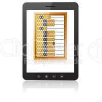 Black tablet PC computer  with abacus