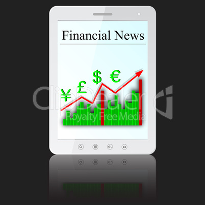 Financial News on white tablet PC computer