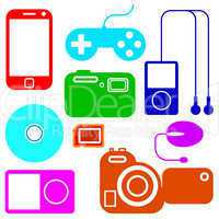 Icon set of electronic gadgets