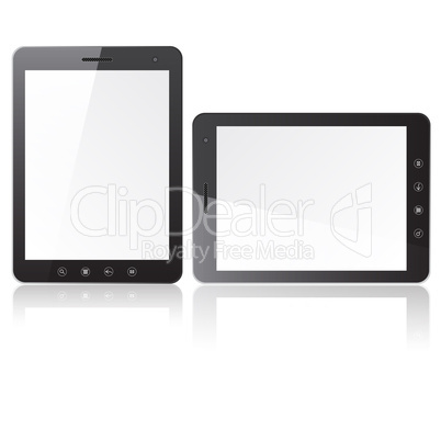 Two tablet PC computer with blank screen