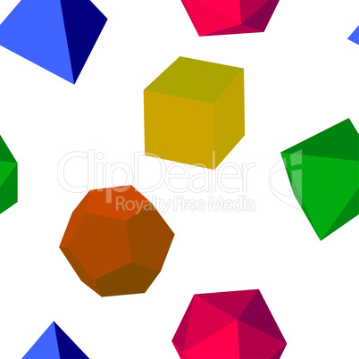 Seamless colorfull 3d vector geometric shapes