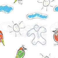 seamless wallpaper children's drawings