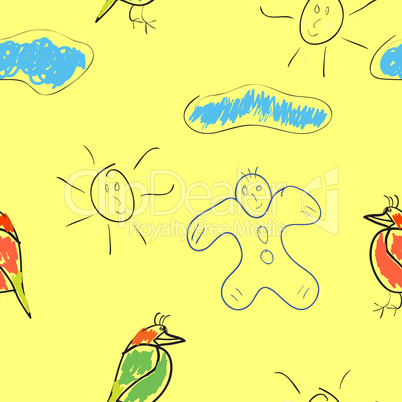 seamless wallpaper children's drawings