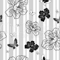 seamless wallpaper flowers and butterflies