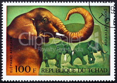 Postage stamp Chad 1972 African Elephants, African Wild Animals