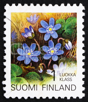 Postage stamp Finland 1992 Hepatica, Flower