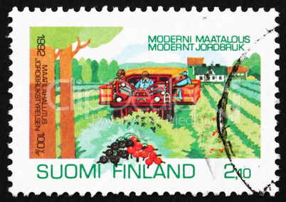 Postage stamp Finland 1992 Currant Harvesting