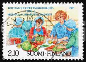 Postage stamp Finland 1991 Home Economics Education