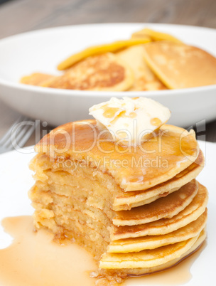 Pancakes With Butter and Maple Syrup