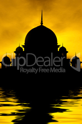 Silhouette of a mosque