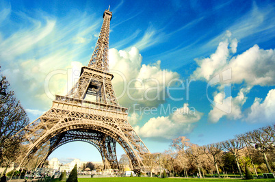 Eiffel Tower glory on a cold and sunny Winter day in Paris.