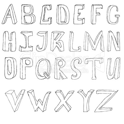 Hand drawing alphabet