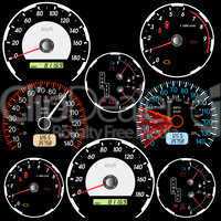 Set of car speedometers for racing design.