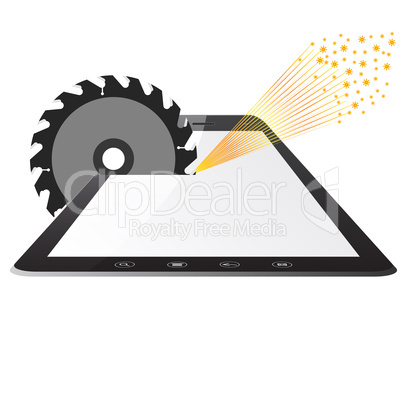 Tablet PC computer  a saws circular saws