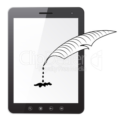 Tablet PC computer with a pen and ink