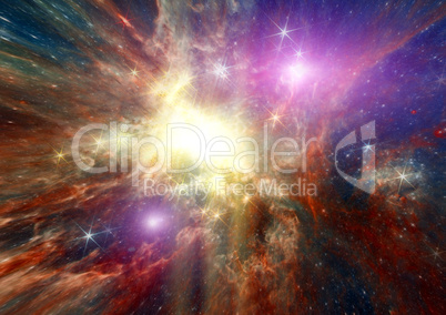 Star field in space and a nebulae