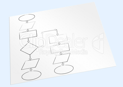 Paper sheet with the block diagram