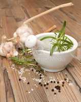 Mortar With Rosemary