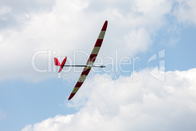 RC glider flying in the blue sky