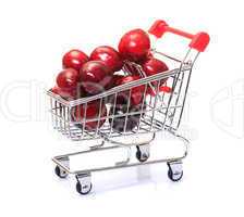 Shopping Cart with Ripe Cherries