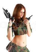 Pretty woman with a gun