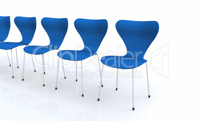Designer Stuhlreihe - Blau 02