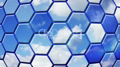 clouds reflected in cells loopable background