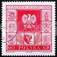 Postage stamp Poland 1965 Polish Eagle, Coat of Arms