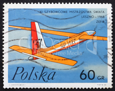 Postage stamp Poland 1968 Jester by Zephyr, Polish Glider
