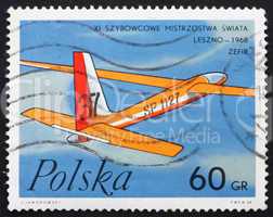 Postage stamp Poland 1968 Jester by Zephyr, Polish Glider