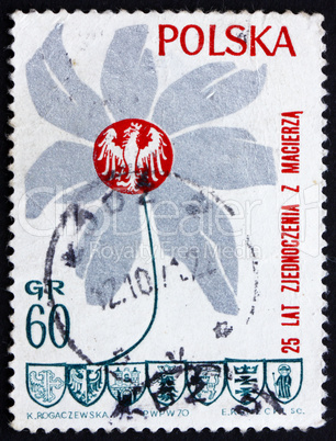 Postage stamp Poland 1970 Polish Eagle, Coat of Arms