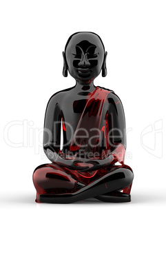Buddha-Statue aus Glas - Schwarz Rot