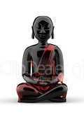 Buddha-Statue aus Glas - Schwarz Rot