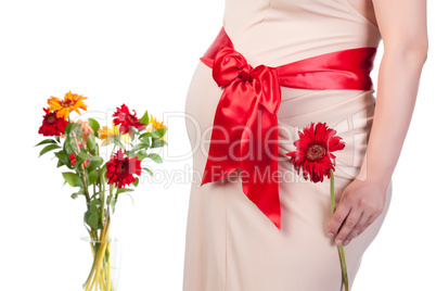 Pregnant Woman with Flowers