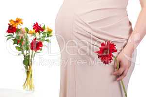 Pregnant Woman with Flowers