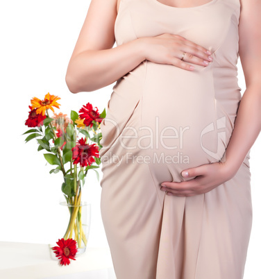 Pregnant Woman with Flowers