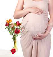 Pregnant Woman with Flowers