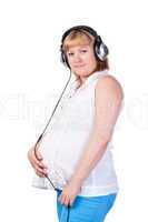 Pregnant Woman with Headphones