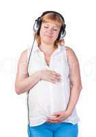 Pregnant Woman with Headphones