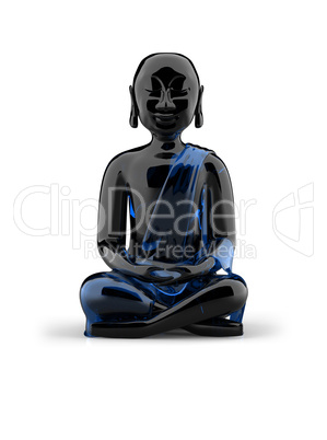 Buddha-Statue aus Glas - Schwarz Blau